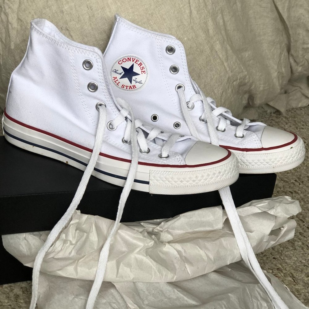 White, High-Top Converse